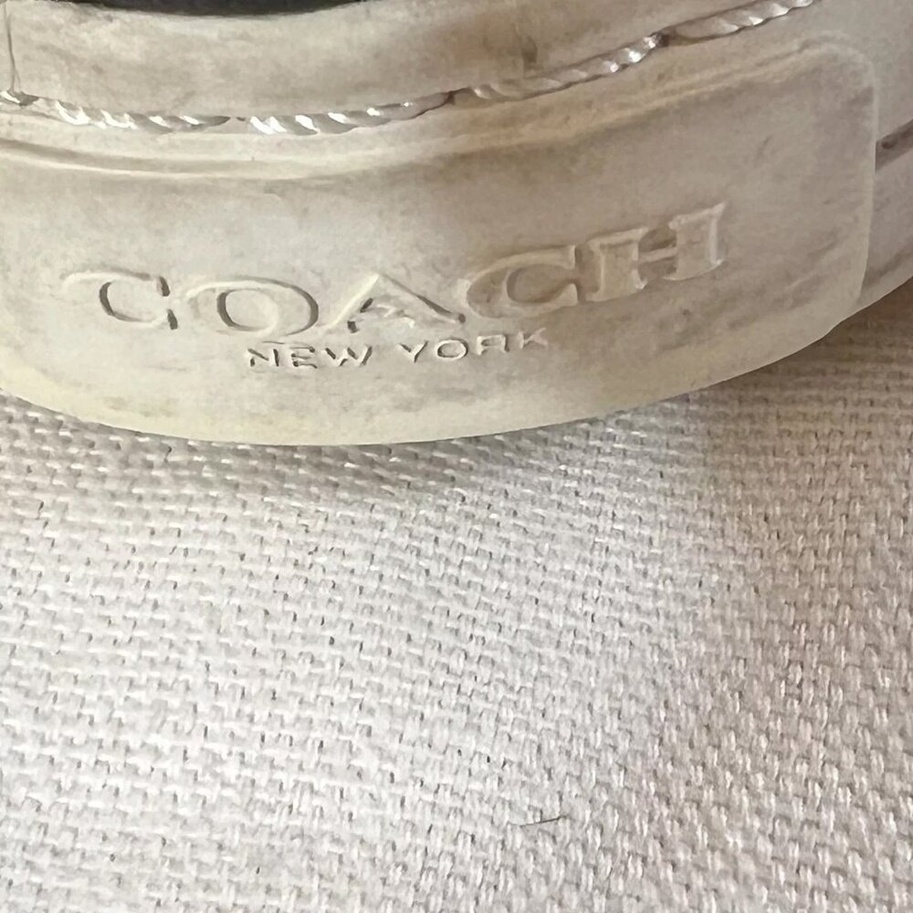 Coach Womens Shoes Size 7 B Black Leather Sneakers  Lace Up - Picture 11 of 13